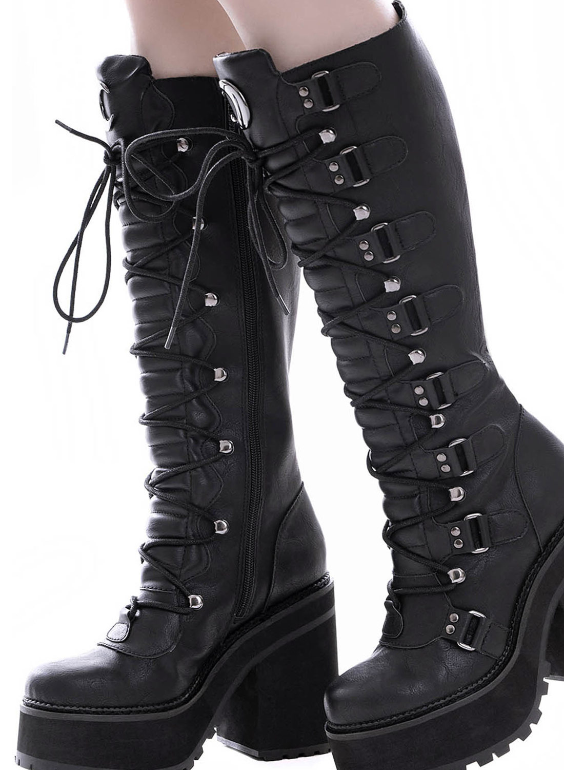 Killstar Selene Knee High Boots Black
