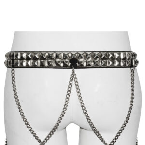 2 Row Pyramid Studbelt+Chain