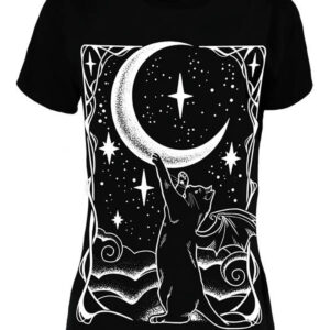 Black Cat Crescent Top